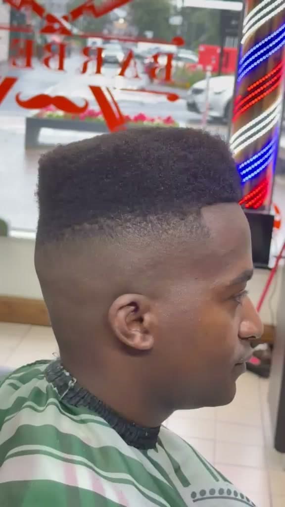 High-top fade with crisp edges